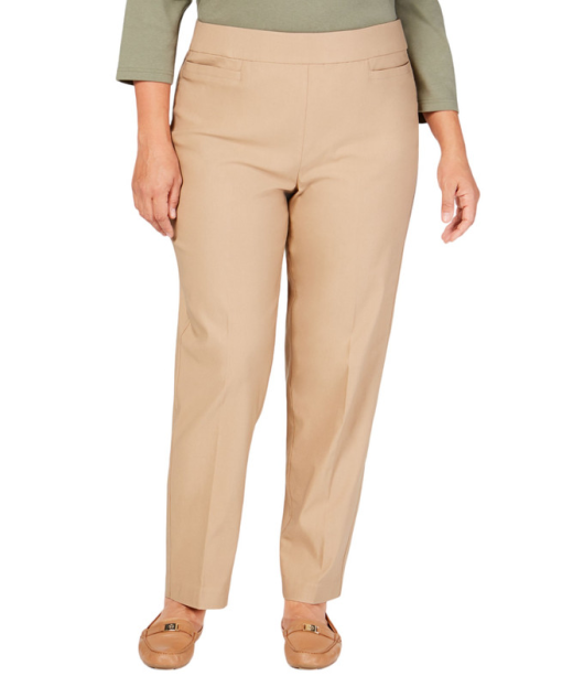 Alfred Dunner Plus Size Pull-On Pants Brown 22W - Image 2