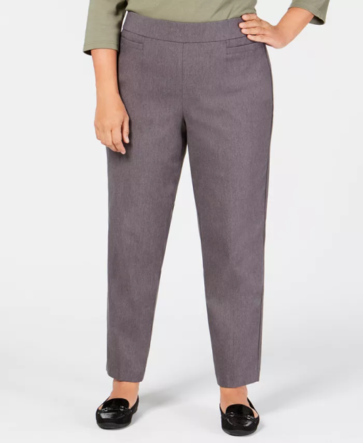 Alfred Dunner Plus Size Pull-On Pants Gray 22W - Image 2