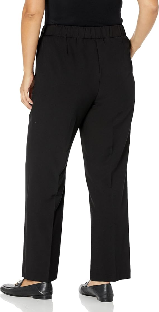 Alfred Dunner Plus Size Pull-On Straight-Leg Black 18WS - Image 2