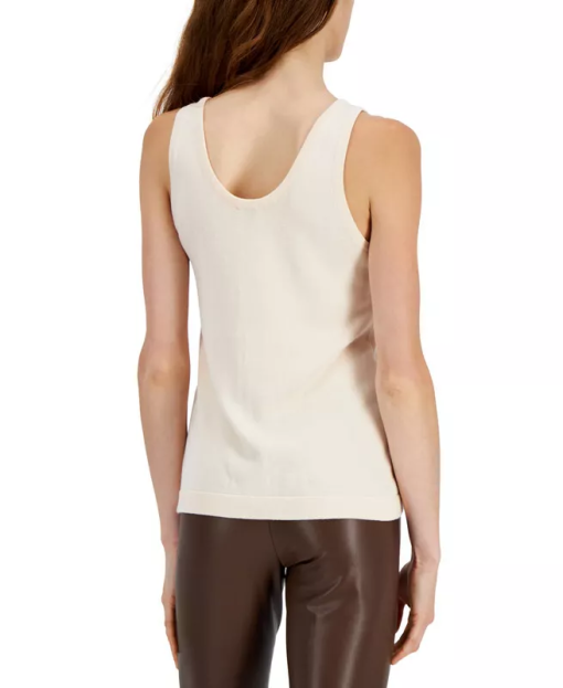 Anne Klein Womens Double Scoop Neck Tank Bisqueware XL - Image 3