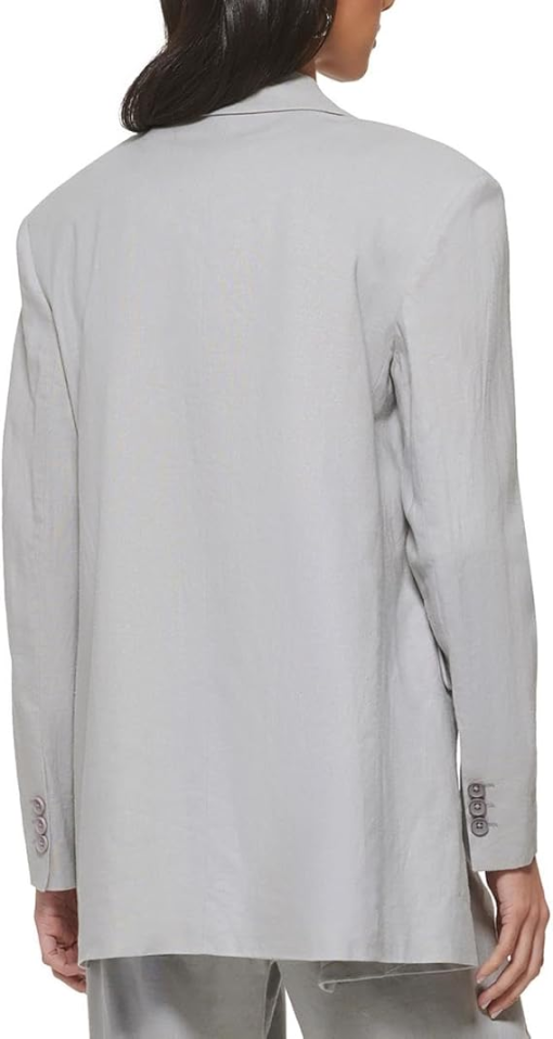 DKNY Womens Oversized Notched-Coll Sharkskin XS - Image 2