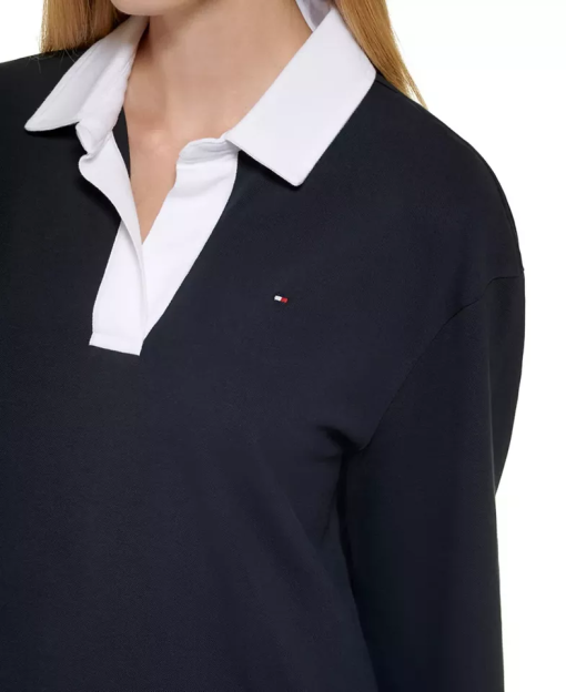 Tommy Hilfiger Womens Johnny Collar Rugby Dr Sky Captain XS - Image 3