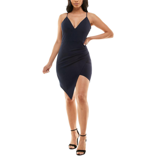 Emerald Sundae Juniors Illusion-Back Bodycon Navy XS - Image 2