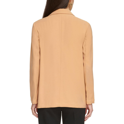 DKNY Womens One-Button Notched-Col Saddle Tan XL - Image 3