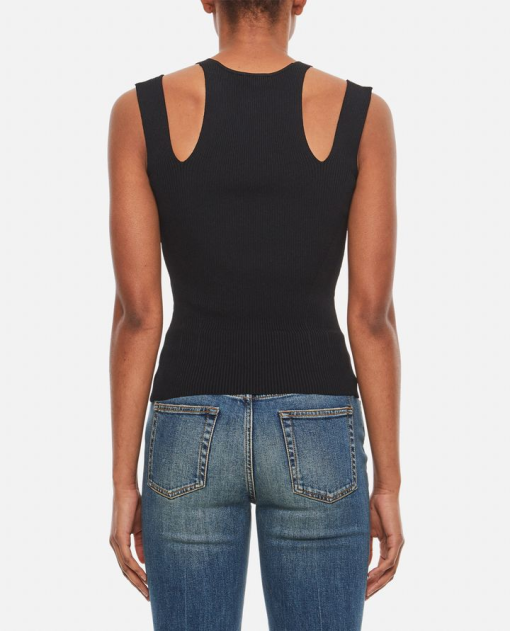 Calvin Klein Womens Cut-Out-Shoulder Ribbe Black XL - Image 2