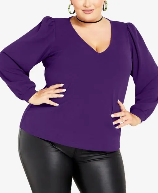 CITY CHIC City Chic Trendy Plus Size Qui Purple 22W