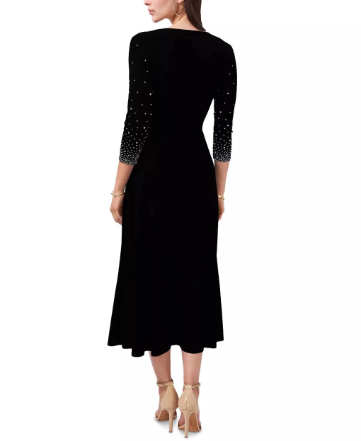 MSK V-Neck Beaded Midi Dress Black XL - Image 3