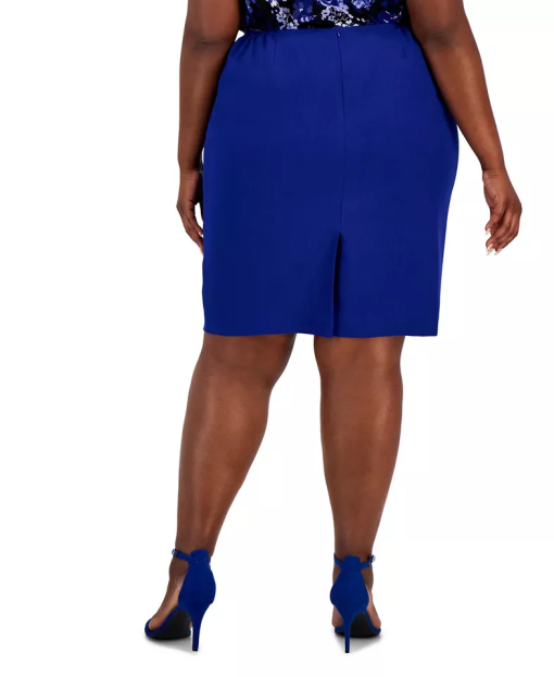 Kasper Plus Size Stretch Crepe Pencil Royal Blue 16W - Image 2