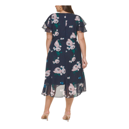 DKNY Plus Size Double-Ruffle Floral Navy Multi 16W - Image 3