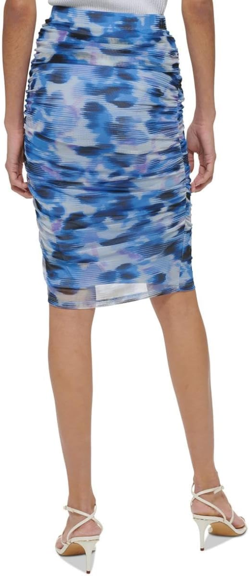 DKNY Womens Pull-On Printed Mesh O Frosting BlueWhite Multi S - Image 2