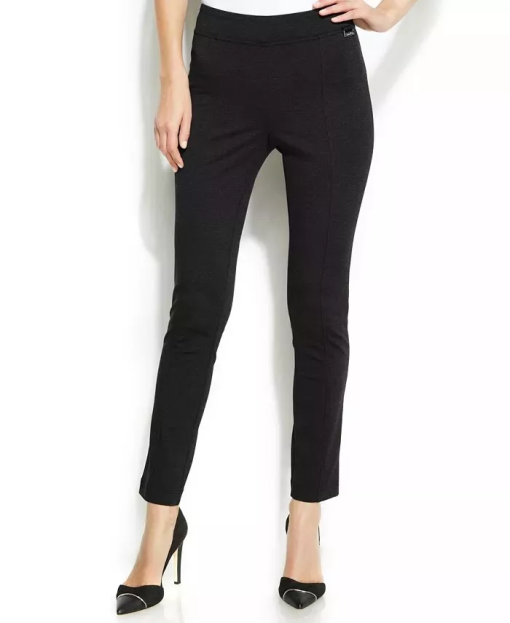 Calvin Klein Solid High-Waist Leggings Black S - Image 2