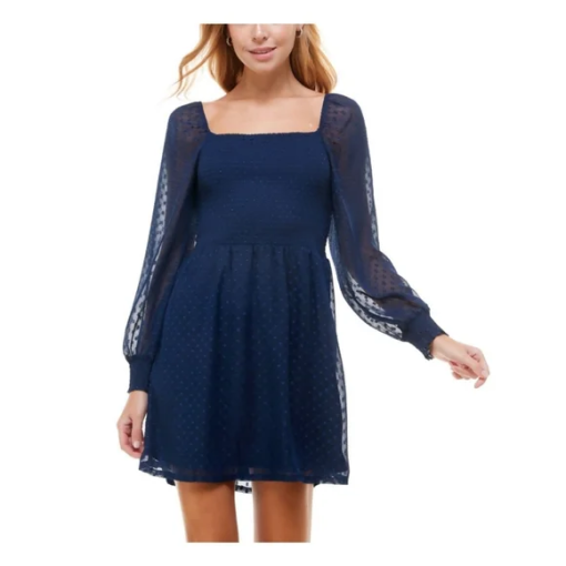 L/S CLIP DOT SMOCK DRESS - Image 2