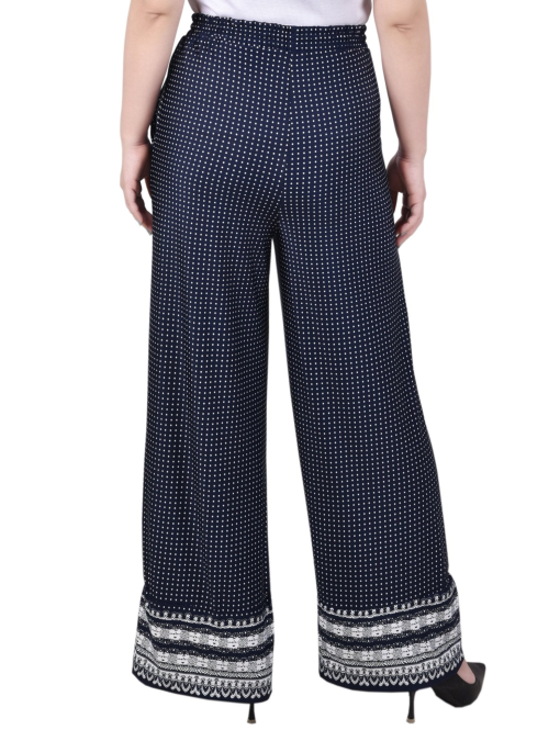 NY Collection NY Collection Petite Wide Leg Navy Dot Border PS - Image 3