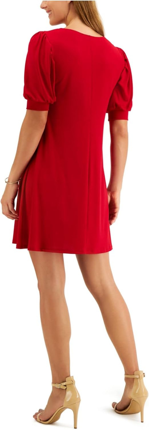 MSK Petite Puff-Sleeve Sheath Dres Red PL - Image 3