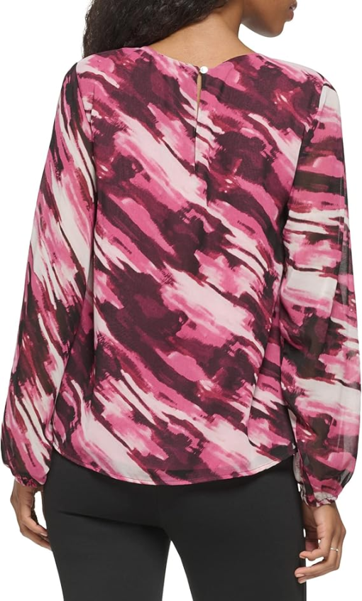 Calvin Klein Womens Long Sleeve Printed Ch Port Combo M - Image 3