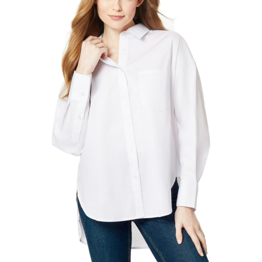 Jones New York Womens Poplin Oversized Drop- Nyc White M - Image 2