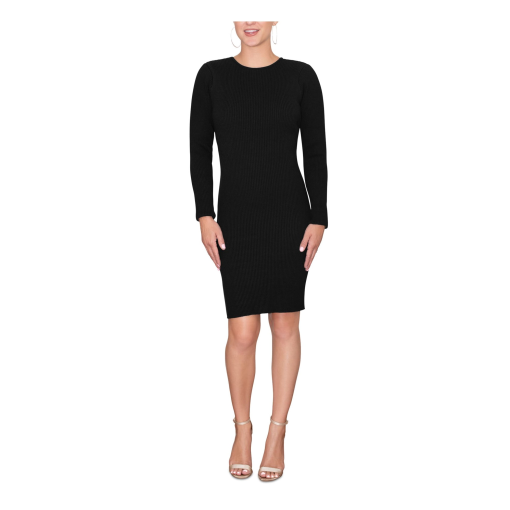 RACHEL Rachel Roy Womens Katerina Cutout Ribbed Black L - Image 2