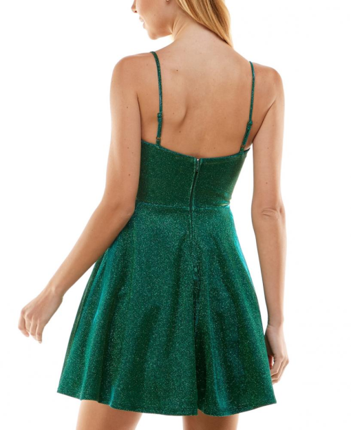 City Studios Juniors Glitter Fit Flare D Emerald 9 - Image 2