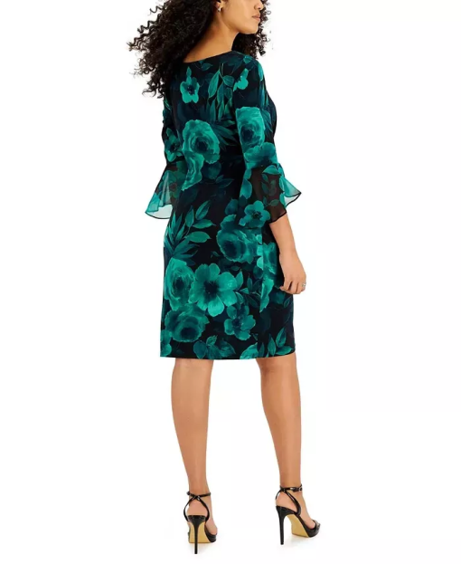 Connected Petite Printed 34-Sleeve Side Emerald 8P - Image 2