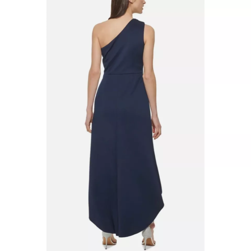 Jessica Howard Petite Ruffled High-Low Dress Navy 8P - Image 3