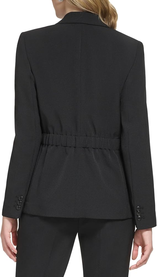 Calvin Klein Womens Tie Waist Blazer Black 8 - Image 2