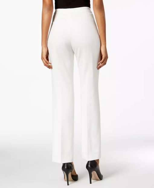 Kasper Straight-Leg Crepe Pants Vanilla Ice 8 - Image 3