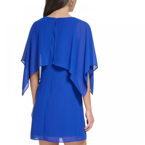 Jessica Howard Petite Boat Neck Capelet Shift Cobalt 6P - Image 2