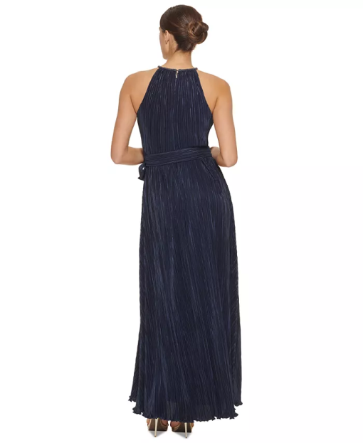 DKNY Womens Beaded Halter-Neck Bel Navy 6 - Image 2