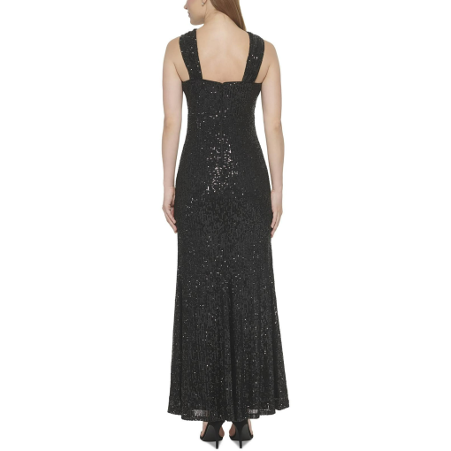 Eliza J Womens Sequined Crossover-Nec Black 6 - Image 2