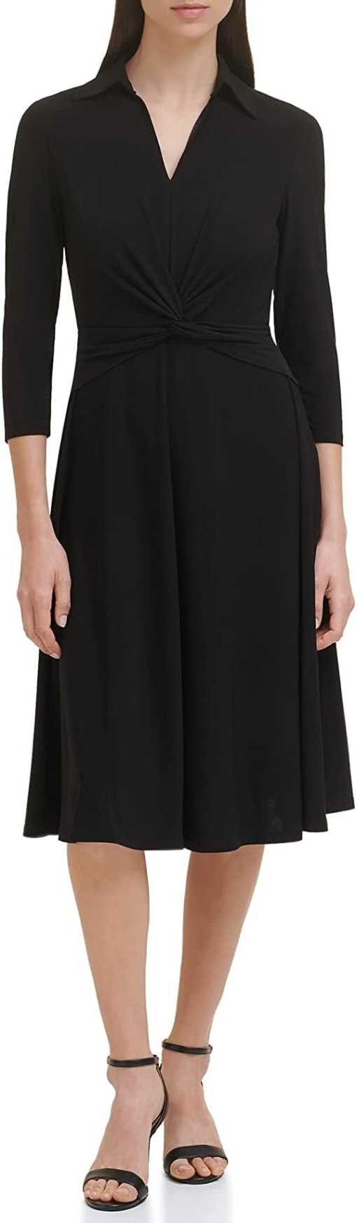 Tommy Hilfiger Collared Midi Dress Black 6 - Image 2