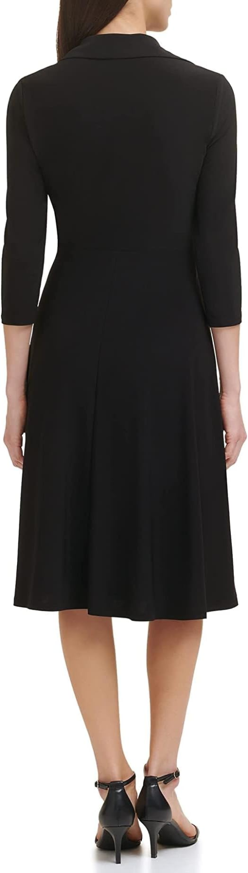 Tommy Hilfiger Collared Midi Dress Black 6 - Image 3