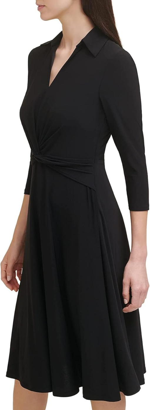 Tommy Hilfiger Collared Midi Dress Black 6 - Image 4