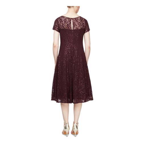 SL Fashions Sequined Lace Midi Dress Fig 6 - Image 3