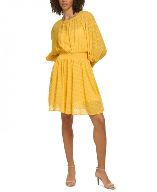 Tommy Hilfiger Petite Textured Chiffon Blouso Deep Maize 4P - Image 2