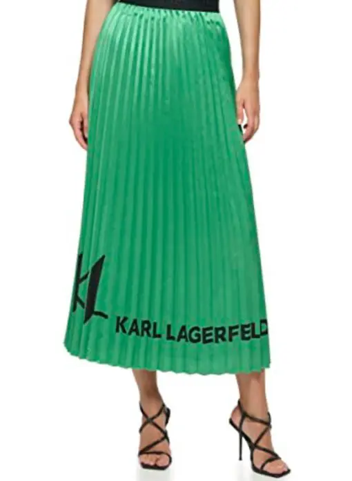 Karl Lagerfeld Paris Women's Everyday Soft Skirt, Green, Large