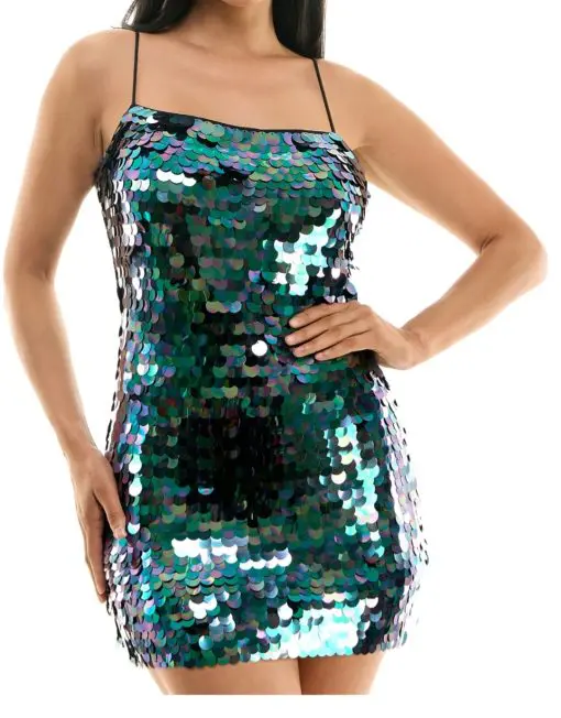 City Studios Women's Juniors Paillettes Mini Cocktail and Party Dress XL