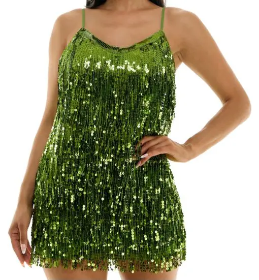 B. Darlin Women's Juniors Beaded Sequined Mini Dress