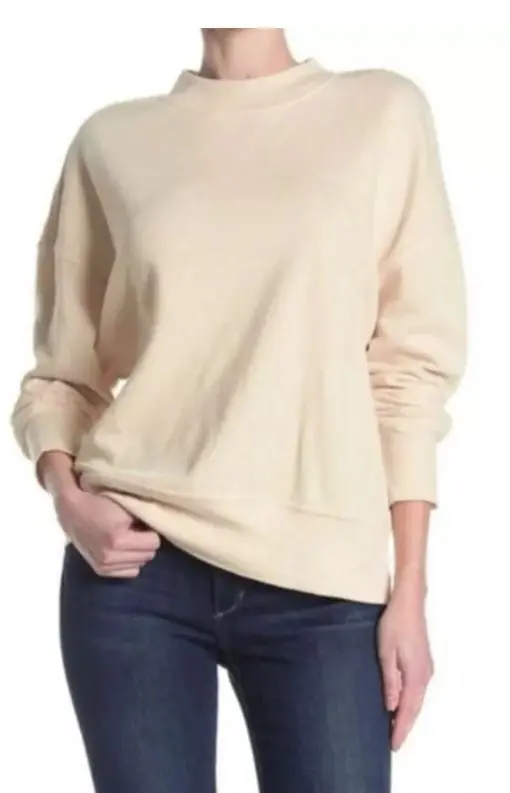 Abound Oversized Dropped Shoulder Sweatshirt Beige Oatmeal Light Heather M