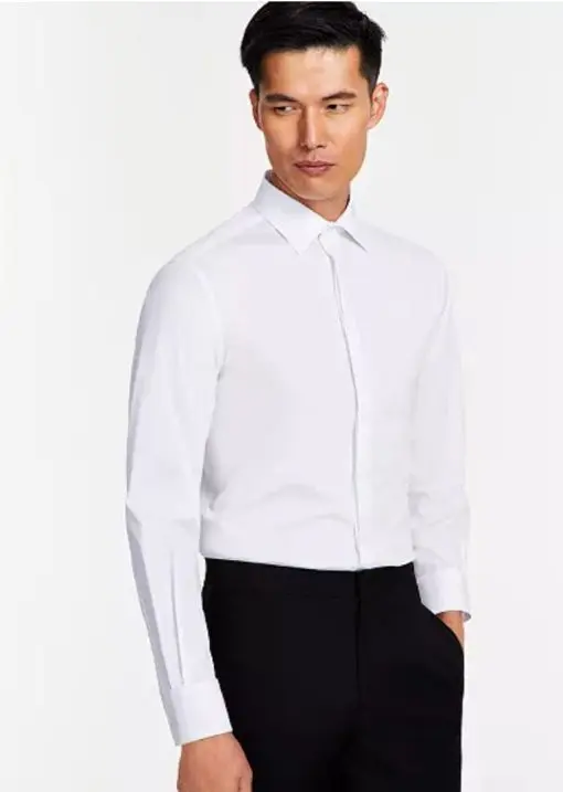 Alfani Men's Regular Fit 2-Way Stretch Formal Convertible-Cuff Dress Shirt,XL