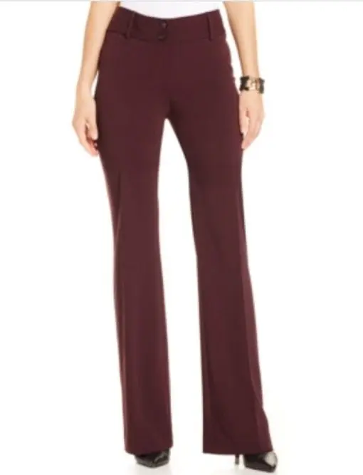 Alfani Women's Pants Red Size 16 Trouser Tummy Control Curvy Fit