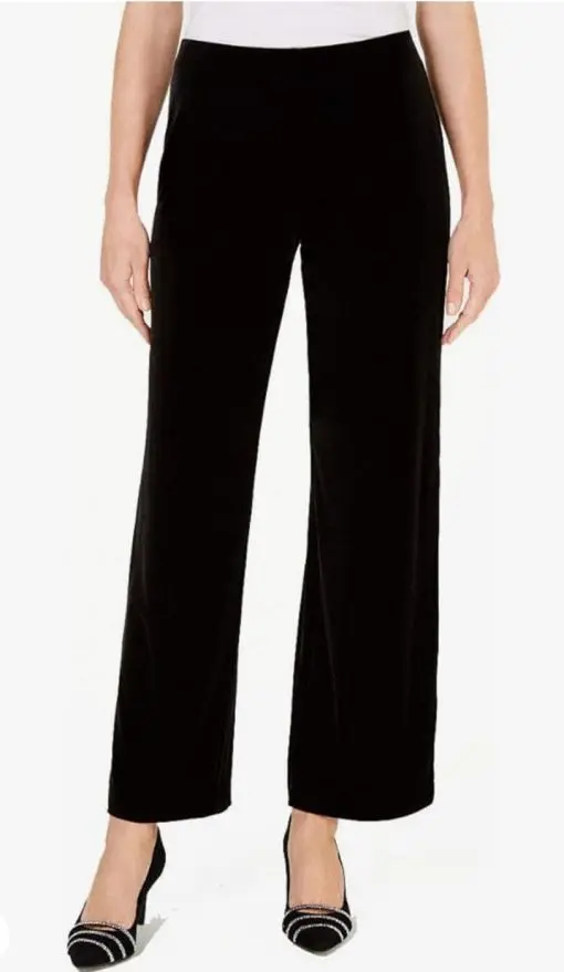 Alfani Womens Velvet Casual Wide Leg Pants L