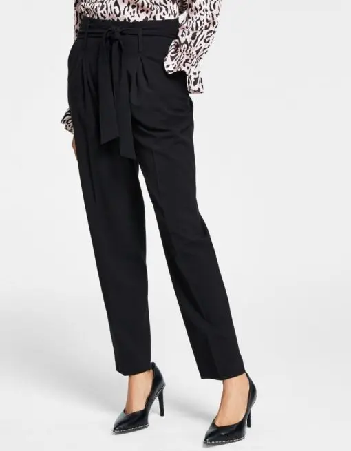 Bar Iii Belted Paperbag-Waist Pants, 10