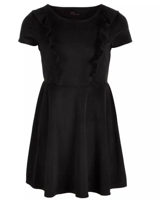 Big Girls Ruffle-Trim Velvet Dress M