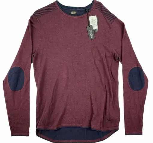 Buffalo David Bitton Mens Warell Elbow Patch Crewneck L