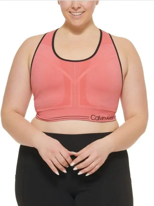 CALVIN KLEIN Intimates Pink Medium Impact Sports Bra Plus 2X