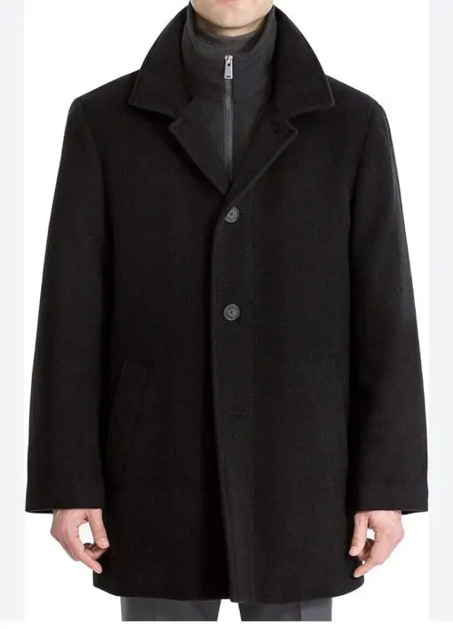 Calvin Klein Men's Wool Blend Top Coat 3 button black - size 42S (L/XL)