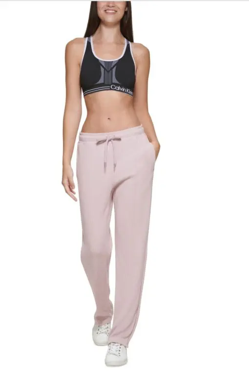 Calvin Klein Women S Ribbed Track Pants Pink Size X-Large