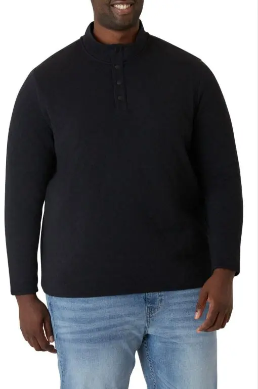 Chaps Men S Quilted Jersey Mock Neck Knit - Sizes XS up to 4XB