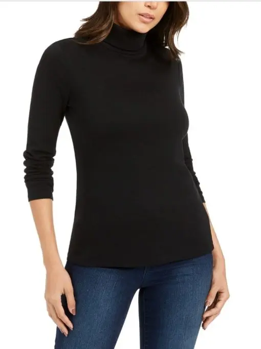 Charter Club Petite Cotton Turtleneck Top, P