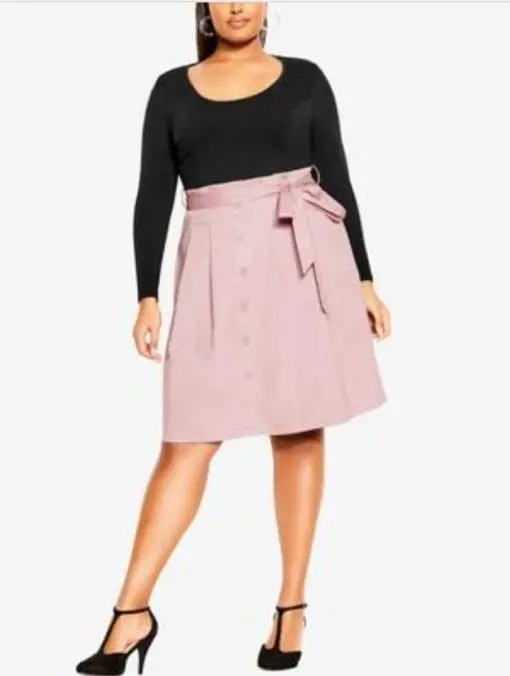 City Chic DRESS UPTOWN GIRL - Dusty Lilac M/18